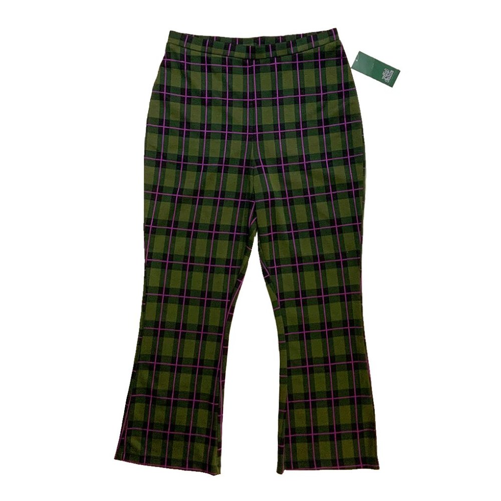 NWT Flare Plaid Pants